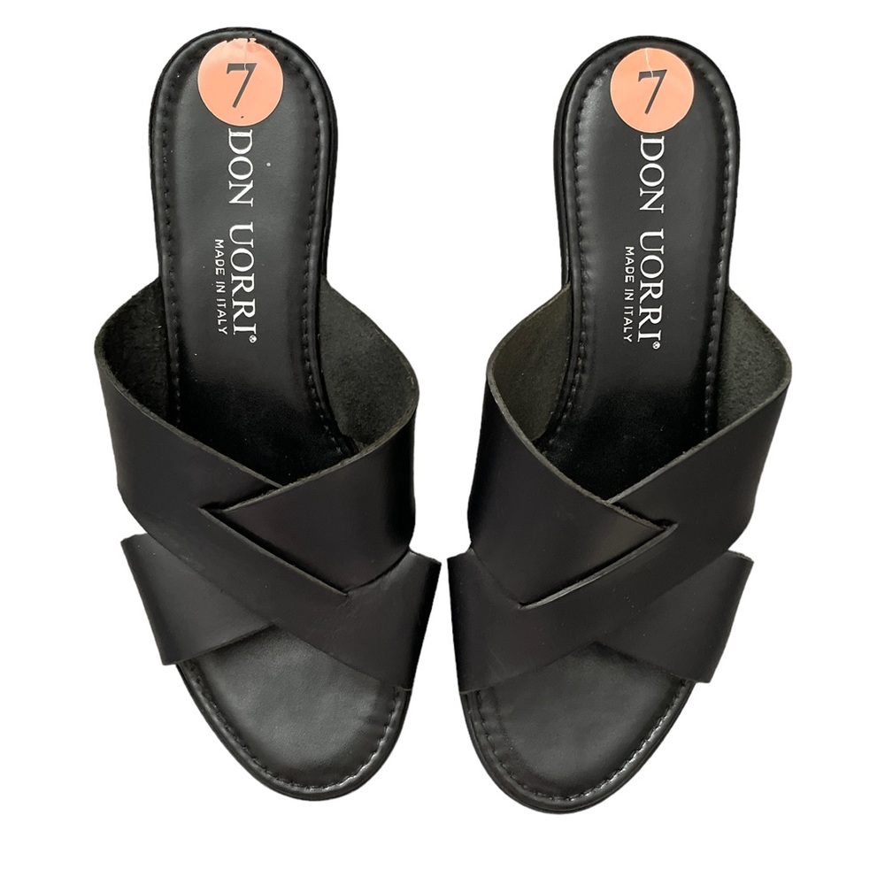 Don Uorri black sandals sz 7 made in Italy